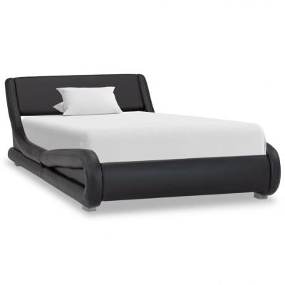 Emaga vidaxl rama łóżka, czarna, sztuczna skóra, 90 x 200 cm