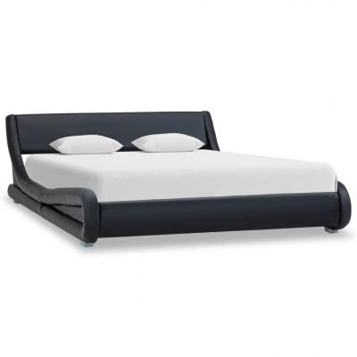 Emaga vidaxl rama łóżka, czarna, sztuczna skóra, 160 x 200 cm