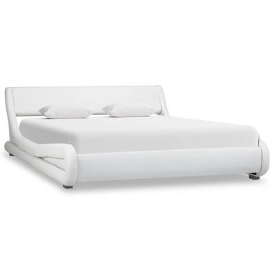 Emaga vidaxl rama łóżka, biała, sztuczna skóra, 140 x 200 cm