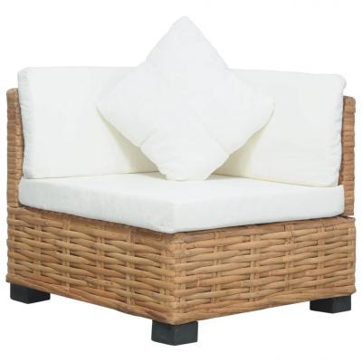 Emaga vidaxl narożna sofa z poduszkami, naturalny rattan