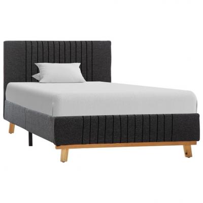 Emaga vidaxl rama łóżka, ciemnoszara, tapicerowana tkaniną, 100 x 200 cm