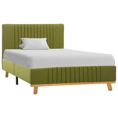 Emaga vidaxl rama łóżka, zielona, tapicerowana tkaniną, 90 x 200 cm