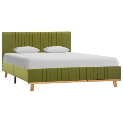Emaga vidaxl rama łóżka, zielona, tapicerowana tkaniną, 140 x 200 cm
