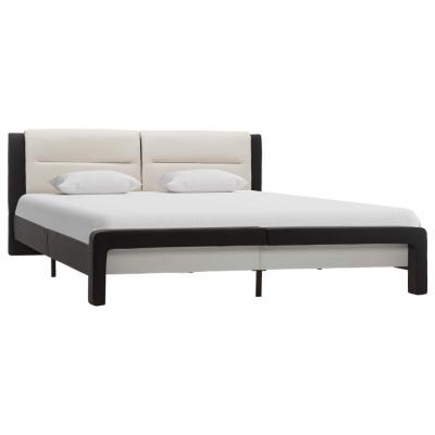 Emaga vidaxl rama łóżka, czarno-biała, sztuczna skóra, 120 x 200 cm