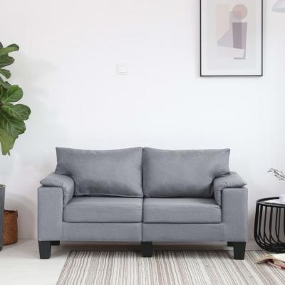 Emaga vidaxl sofa 2-osobowa, jasnoszara, tapicerowana tkaniną