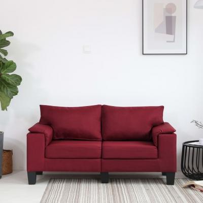 Emaga vidaxl 2-osobowa sofa, kolor czerwonego wina, tapicerowana tkaniną