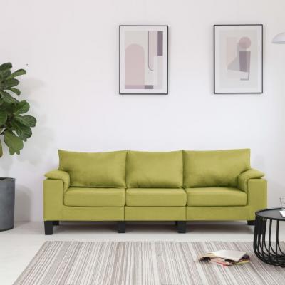 Emaga vidaxl 3-osobowa sofa, zielona, tapicerowana tkaniną