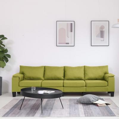 Emaga vidaxl 4-osobowa sofa, zielona, tapicerowana tkaniną