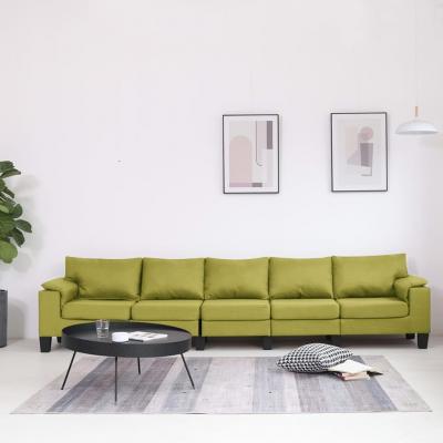 Emaga vidaxl 5-osobowa sofa, zielona, tapicerowana tkaniną