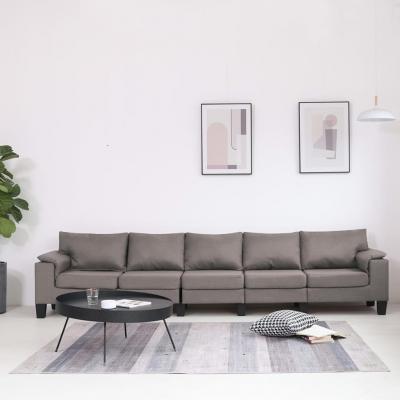 Emaga vidaxl 5-osobowa sofa, taupe, tapicerowana tkaniną