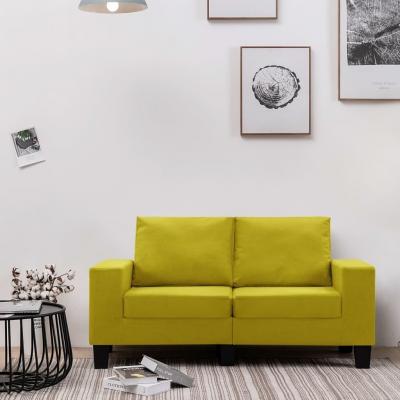 Emaga vidaxl 2-osobowa sofa, żółta, tapicerowana tkaniną