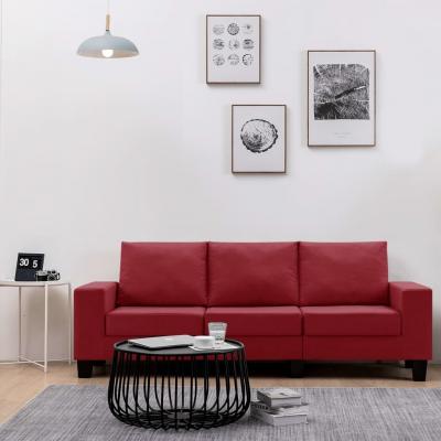 Emaga vidaxl 3-osobowa sofa, kolor czerwonego wina, tapicerowana tkaniną