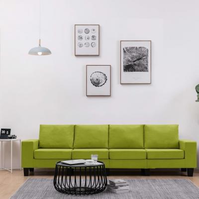 Emaga vidaxl 4-osobowa sofa, zielona, tapicerowana tkaniną