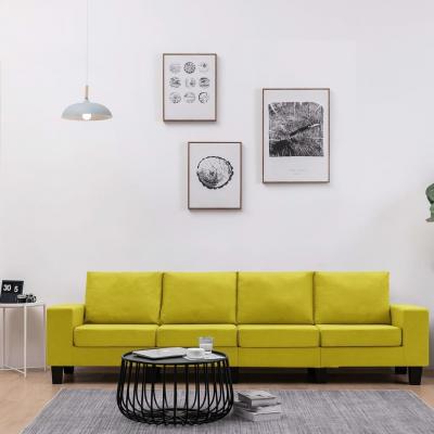 Emaga vidaxl 4-osobowa sofa, żółta, tapicerowana tkaniną