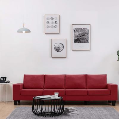 Emaga vidaxl 4-osobowa sofa, kolor czerwonego wina, tapicerowana tkaniną
