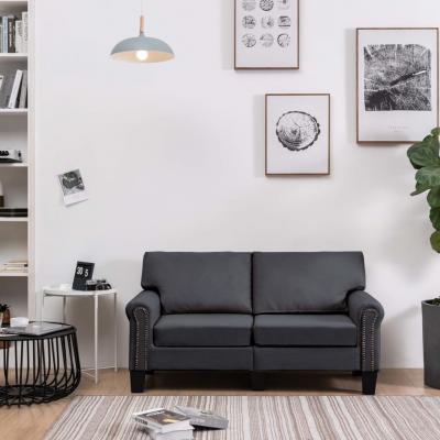 Emaga vidaxl 2-osobowa sofa, ciemnoszara, tapicerowana tkaniną