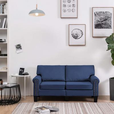 Emaga vidaxl 2-osobowa sofa, niebieska, tapicerowana tkaniną