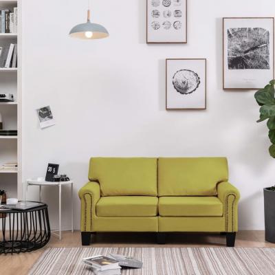 Emaga vidaxl 2-osobowa sofa, zielona, tapicerowana tkaniną