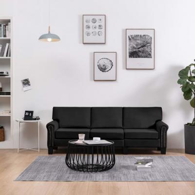 Emaga vidaxl 3-osobowa sofa, czarna, tapicerowana tkaniną