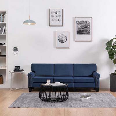 Emaga vidaxl 3-osobowa sofa, niebieska, tapicerowana tkaniną