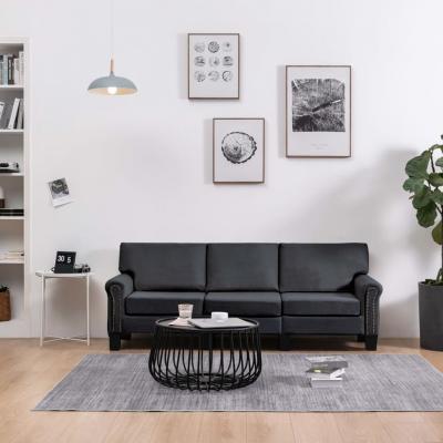 Emaga vidaxl 3-osobowa sofa, ciemnoszara, tapicerowana tkaniną