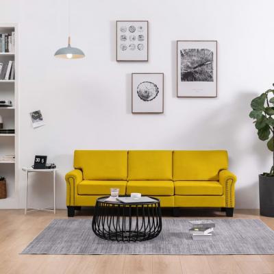 Emaga vidaxl 3-osobowa sofa, żółta, tapicerowana tkaniną