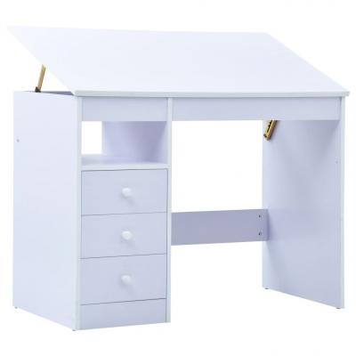 Emaga vidaxl biurko dla dzieci z odchylanym blatem, białe