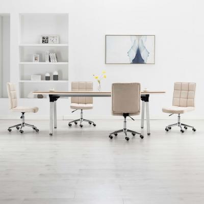 Emaga vidaxl krzesła stołowe, 4 szt., kremowe, tapicerowane tkaniną