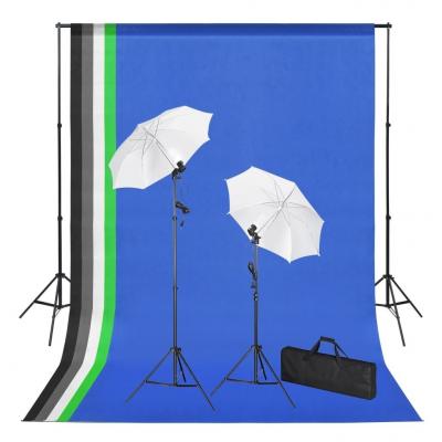 Emaga vidaxl zestaw studyjny z lampami, tłami i parasolkami