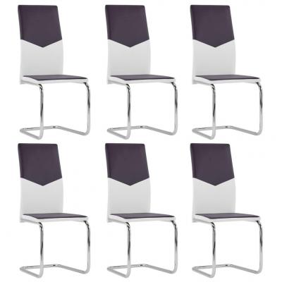Emaga vidaxl krzesła stołowe, wspornikowe, 6 szt., brązowe, sztuczna skóra