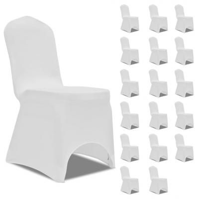 Emaga vidaxl elastyczne pokrowce na krzesła, białe, 18 szt.