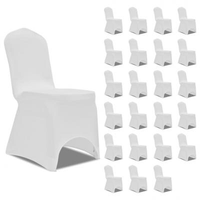 Emaga vidaxl elastyczne pokrowce na krzesła, białe, 24 szt.