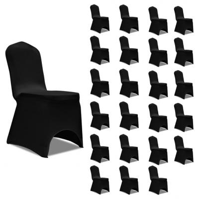 Emaga vidaxl elastyczne pokrowce na krzesła, czarne, 24 szt.