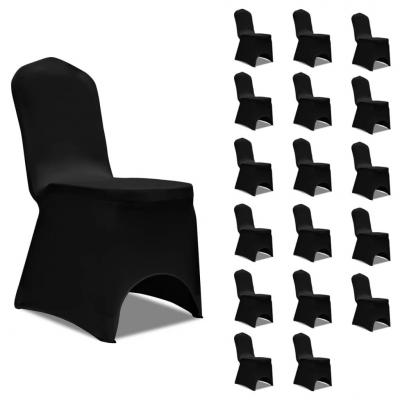 Emaga vidaxl elastyczne pokrowce na krzesła, czarne, 18 szt.
