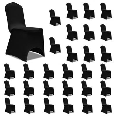 Emaga vidaxl elastyczne pokrowce na krzesła, czarne, 30 szt.