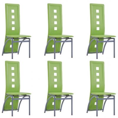 Emaga vidaxl krzesła stołowe, 6 szt., zielone, sztuczna skóra