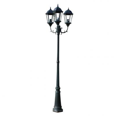 Emaga vidaxl stojąca lampa ogrodowa 3-ramienna, 230 cm, ciemnozielona/czarna