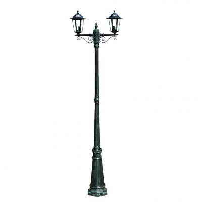 Emaga vidaxl stojąca lampa ogrodowa 2-ramienna, 215 cm, ciemnozielona/czarna