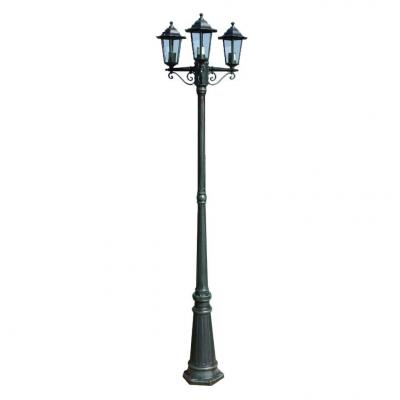 Emaga vidaxl stojąca lampa ogrodowa 3-ramienna, 215 cm, ciemnozielona/czarna