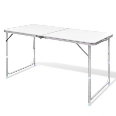 Emaga składany, aluminiowy stół kempingowy z regulacją wysokości 120 x 60 cm