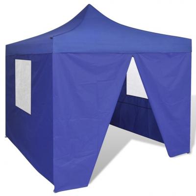 Emaga vidaxl niebieski, składany namiot, 3 x 3 m, z 4 ściankami