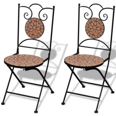 Emaga vidaxl składane krzesła bistro, 2 szt., ceramiczne, terakota