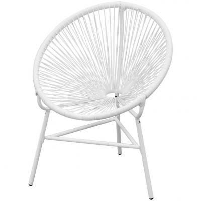 Emaga vidaxl owalne krzesło ogrodowe, polirattan, białe