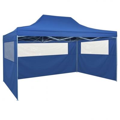 Emaga vidaxl rozkładany namiot, pawilon z 4 ścianami, 3 x 4,5 m, niebieski