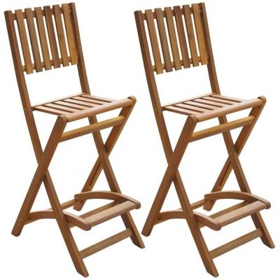 Emaga vidaxl składane krzesła barowe, 2 szt., lite drewno akacjowe
