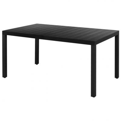 Emaga vidaxl stół ogrodowy, czarny, 150x90x74 cm, aluminium i wpc