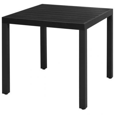 Emaga vidaxl stół ogrodowy, czarny, 80x80x74 cm, aluminium i wpc