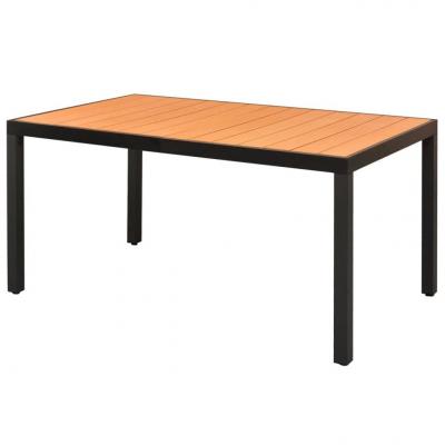 Emaga vidaxl stół ogrodowy, brązowy, 150x90x74 cm, aluminium i wpc