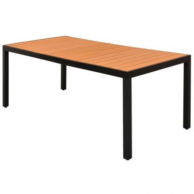 Emaga vidaxl stół ogrodowy, brązowy, 185x90x74 cm, aluminium i wpc