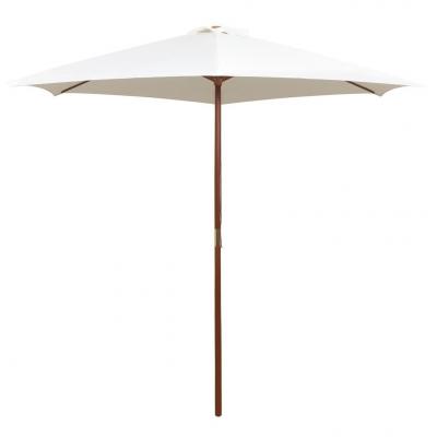 Emaga vidaxl parasol ogrodowy, 270x270 cm, drewniany, kremowy